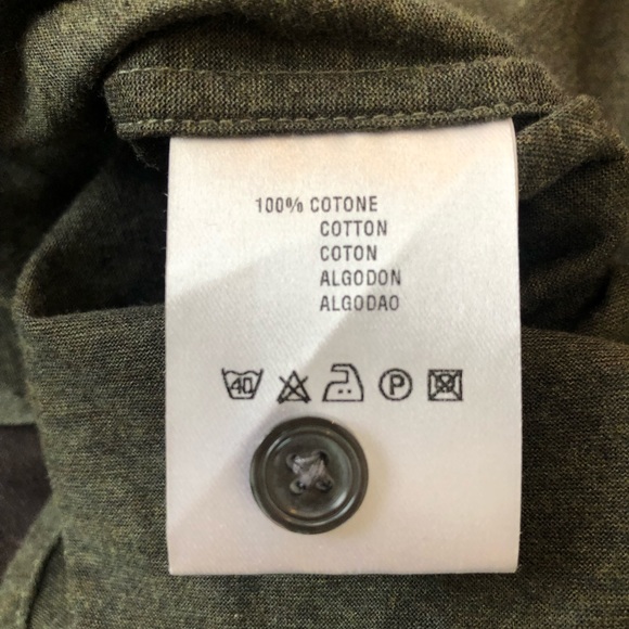 Ede & Ravenscroft Brushed Cotton Olive Green Dress Shirt, Size 15 x 38, with Bag - Picture 6 of 10